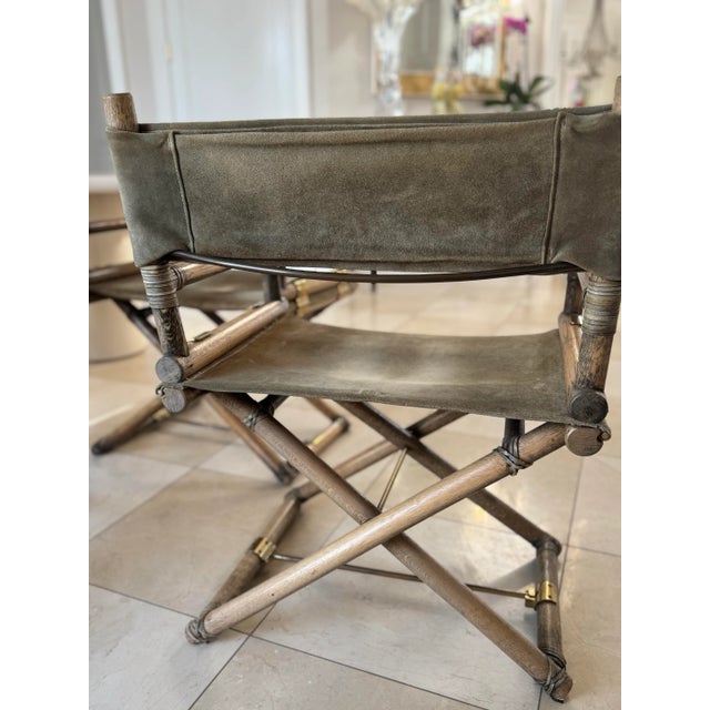 Rare Set of 4 McGuire Director’s Chairs For Sale - Image 9 of 12