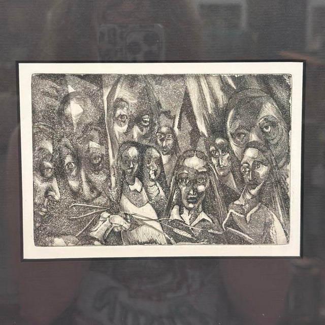 Mid 20th Century Mid 20th Century H Norman Schnepf Block Print For Sale - Image 5 of 11