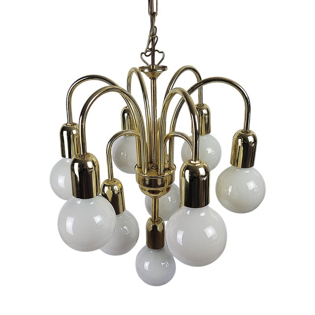 Gold Hanging Lamp, 1980s For Sale