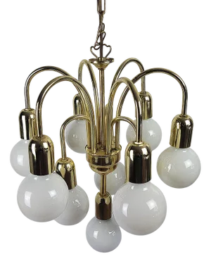 Gold Hanging Lamp, 1980s