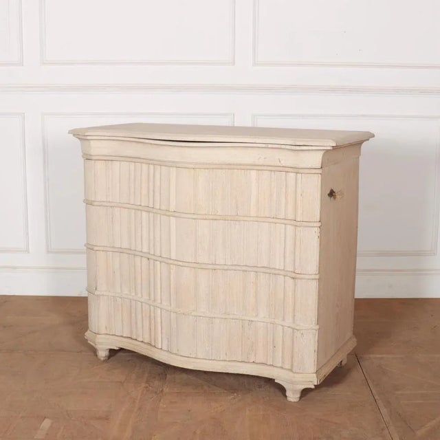 Very unusual 18th C Austrian bleached oak commode. 1780. This piece is designed in the style of the selected designer...