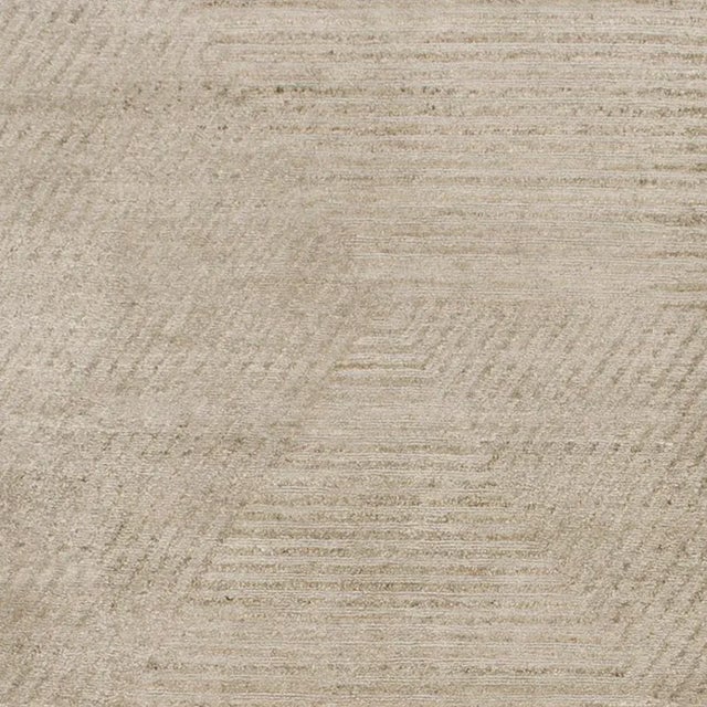 Pile Rug, "Boggeri" Dyed soft grey silk Nettle border and background 10'11"x7'0" Nepal 2015