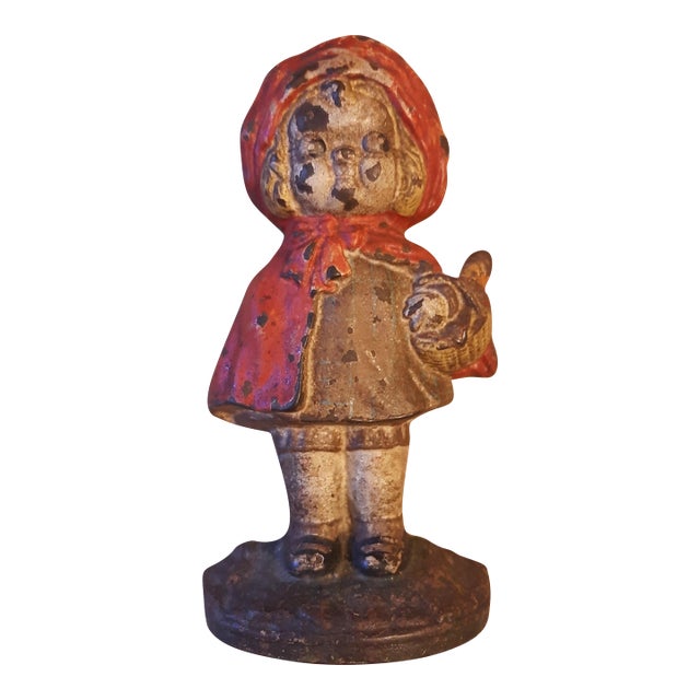 Hubley Doorstop Little Red Riding Hood Cast Iron Grace Drayton Fairy Tale For Sale