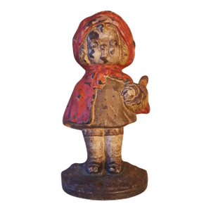 Vintage Hubley Doorstop Little Red Riding Hood Cast Iron Grace Drayton Fairy Tale