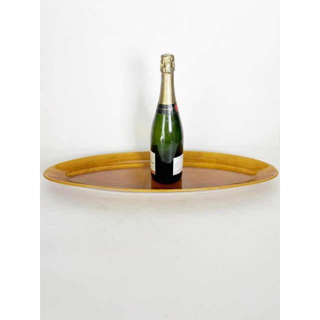 Brown Oval Ceramic Dish, France, 1970s For Sale - Image 3 of 14