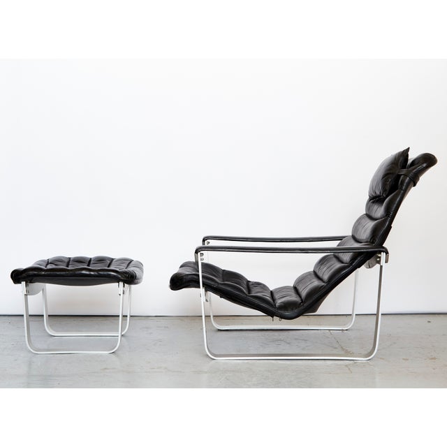 Mid-Century Modern Set of Mid-Century Pulkka Lounge Chair and Ottoman by Ilmari Lappalainen for Asko, 1968 For Sale - Image 3 of 18