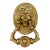 Vintage Solid Brass Lion Head Door Knocker — English Gothic Revival Style For Sale