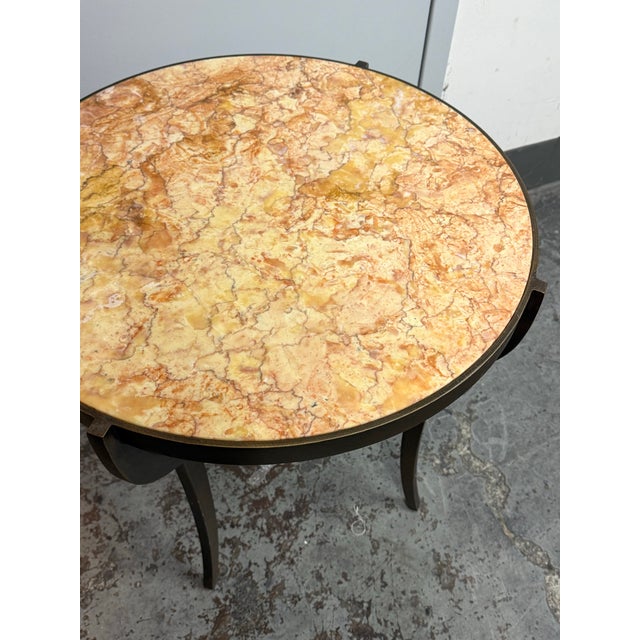 Bespoke Marble Top + Metal Side Table For Sale - Image 12 of 12