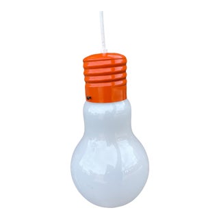 1960’s Large Light Bulb Globe Hanging Pendant Light. For Sale