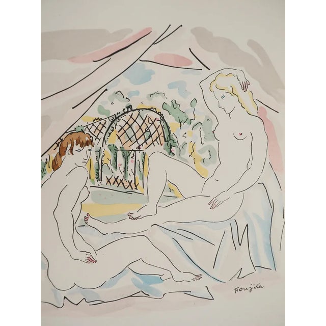 Leonard tsuguharu foujita (1886-1968) the lovers, 1927 original engraving and stencil signed in the plate on vellum 23 x...