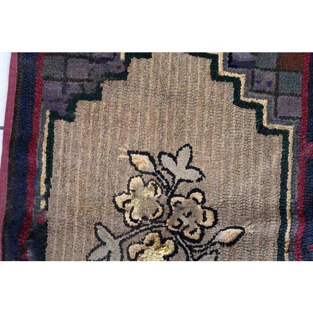 1880s Handmade Antique American Hooked Rug 2.1' X 4' For Sale - Image 10 of 11