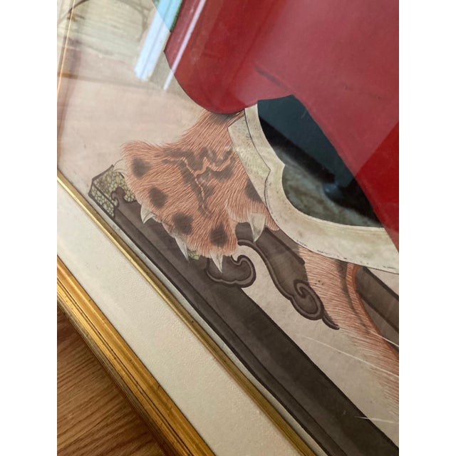 Chinoiserie Emperor and Empress Framed Painted Scrolls, Early 20th Century - Set of 2 For Sale - Image 4 of 12