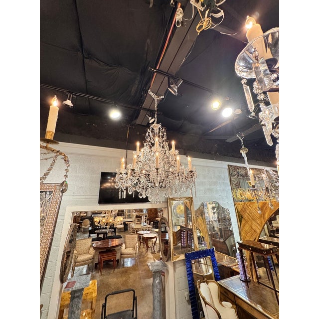 Traditional Antique French Crystal Chandeliers For Sale - Image 3 of 12