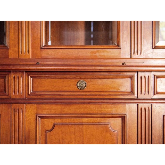 Mid 20th Century French Louis Philippe Style Large Fruitwood Bookcase With Writing Desk For Sale - Image 9 of 13