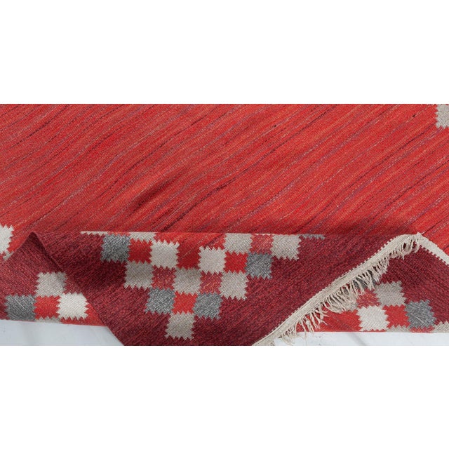 Doris Leslie Blau Midcentury Swedish Flat Woven Rug by Ingegerd Silow For Sale - Image 4 of 6