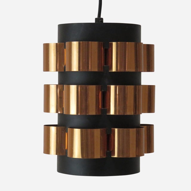 1970s Copper and Black Metal Pendant by Werner Schou for Coronell Elektro For Sale - Image 4 of 9