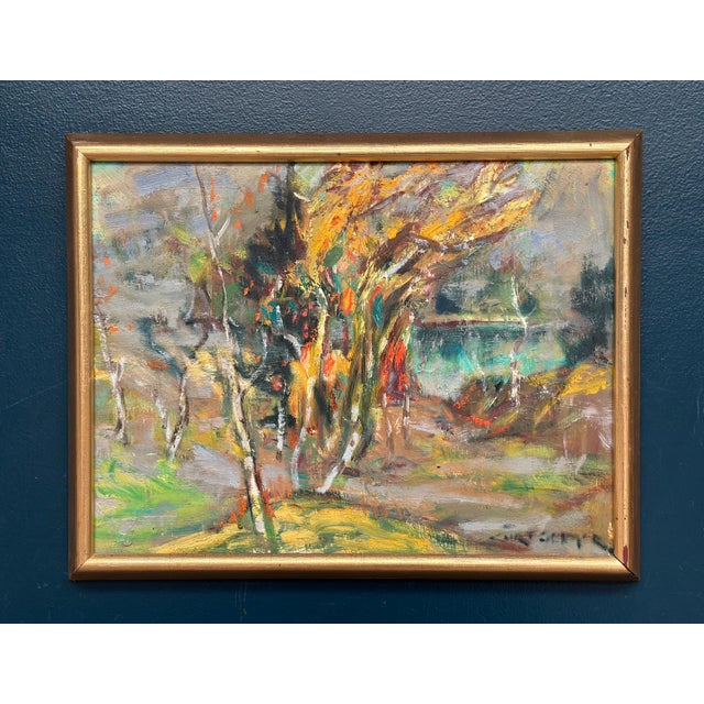 Curt Selmer, Autumn Landscape, 1950s, Oil on Panel, Framed For Sale - Image 12 of 18