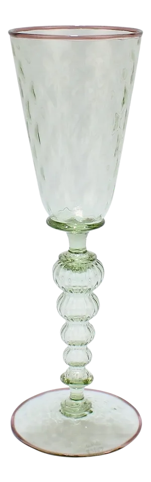 Large Signed Alan Goldfarb American Art Glass Venetian Style Glass Goblet