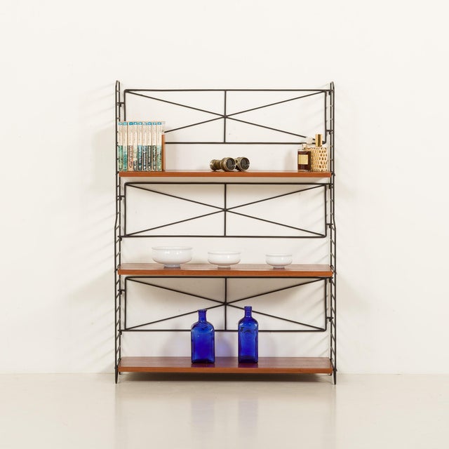Mid-Century Modern Mid-Century Modern Scandinavian String Free Standing Shelving Unit by Kajsa & Nils Nisse Strinning, Sweden, 1960s For Sale - Image 3 of 10