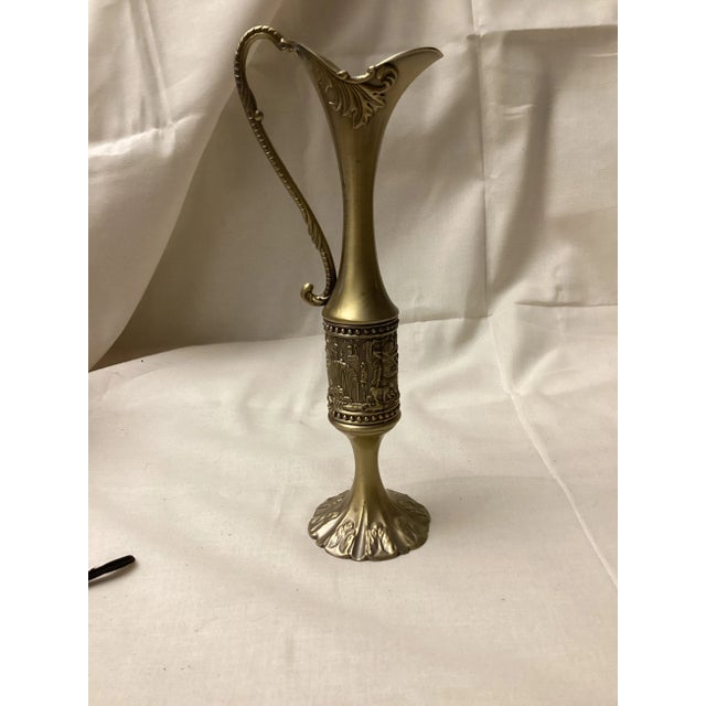 Traditional Vintage Egyptian Gold/Copper Pharaonic Vase For Sale - Image 3 of 6