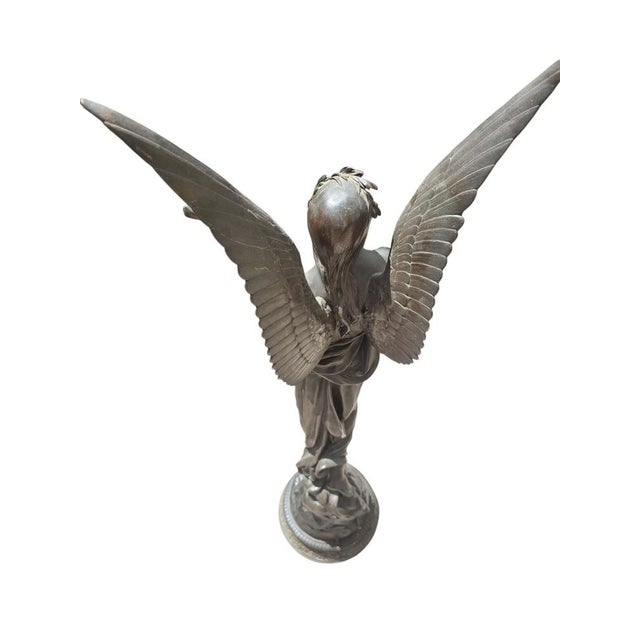 Gray Large, 19th Century Patinated Bronze Allegory of Music by E. Picault, 1890 For Sale - Image 8 of 11