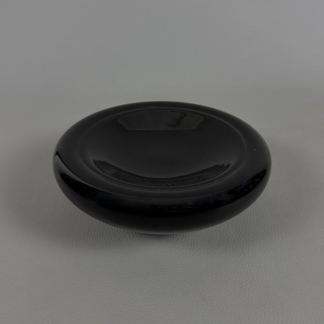 Glossy Black Murano Glass Pocket Empty Bowl, 1970s For Sale - Image 4 of 9