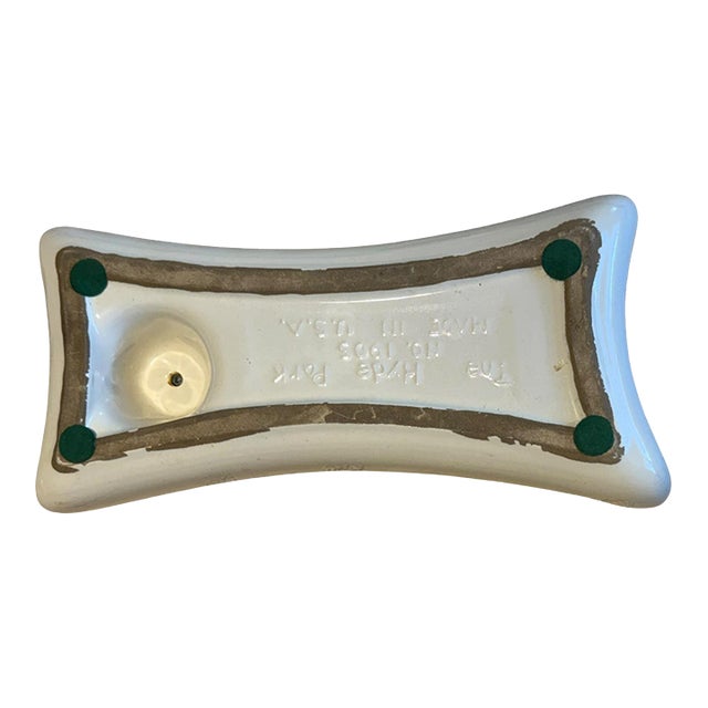 VTG Roseville Pottery Made for the Hyde Park Co. Ashtray No. 1905, Brown, Monogram V For Sale