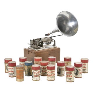 Cylinder Phonograph with Cylinders For Sale