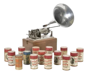Cylinder Phonograph with Cylinders