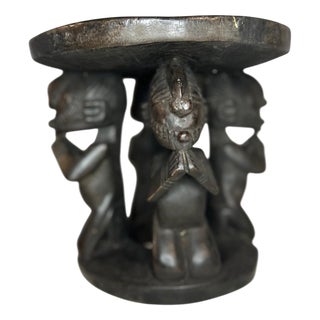 Baga Carved Stool Nimba Figures, 2010s For Sale