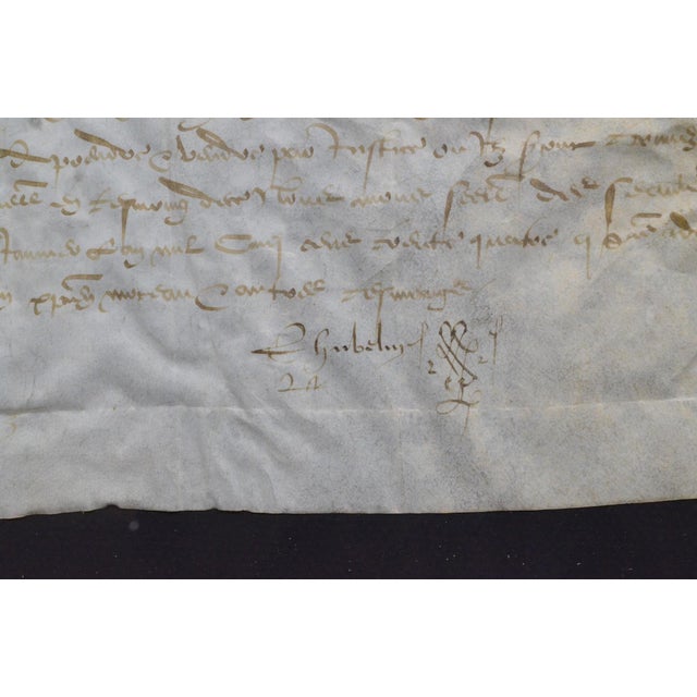 16th Century 1534 French Renaissance Manuscript Legal Deed on Parchment, Seigneur De Petiteville For Sale - Image 5 of 11