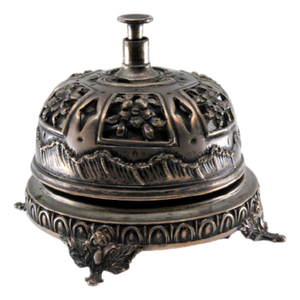 Silver Bell with a Cut-Out and Embossed Lid with Floral Motifs