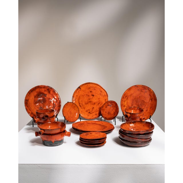 Ceramic 1970s Germany Burnt Orange Ceramic Dinnerware Set For Sale - Image 7 of 15