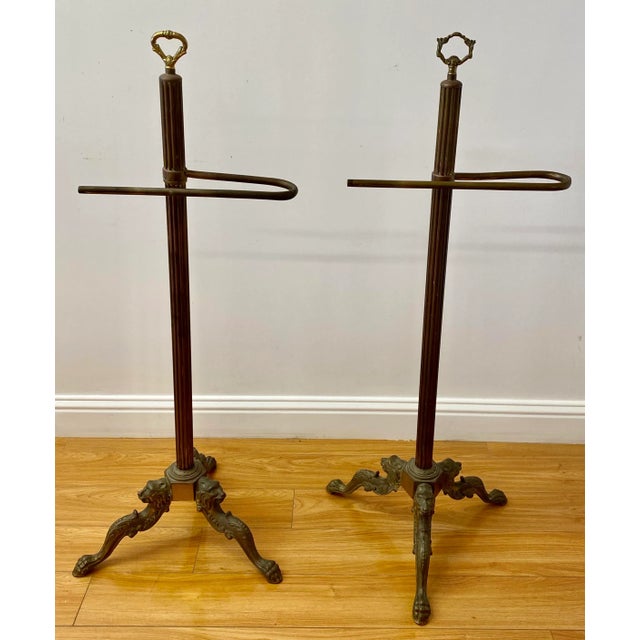 Early 20th Century Brass Towel Holders - a Pair For Sale - Image 10 of 10