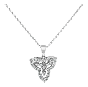 Trinity Diamond Necklace 14k White Gold