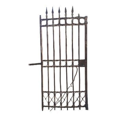 Art Nouveau Wrought Iron Gate For Sale