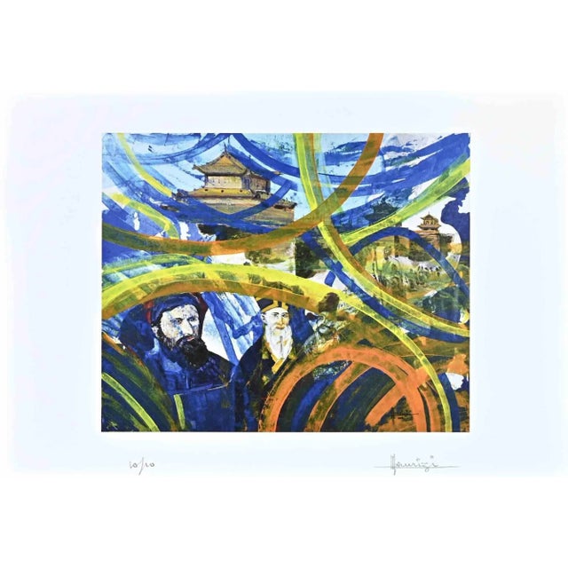 Men is an original screen print on white paper realized by Italian artist Tonino Maurizi. Hand-signed on the lower right....