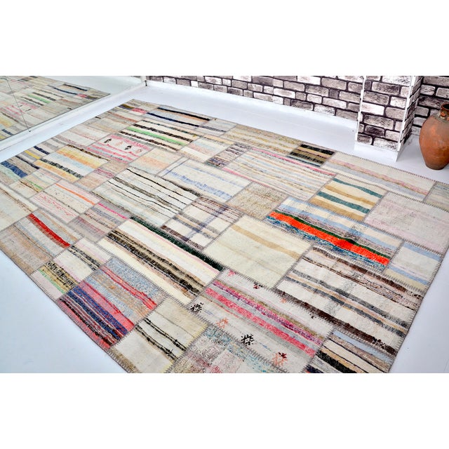 Textile Oversize Vintage Stripe Kilim Rug For Sale - Image 7 of 10