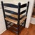 Vintage Mid-Century Ebonized Ladder-Back Corner Chair With Woven Rush Seat For Sale - Image 4 of 8