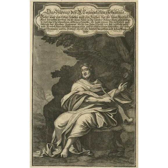 Early 18th Century John the Evangelist, 1708, Paper For Sale - Image 5 of 5