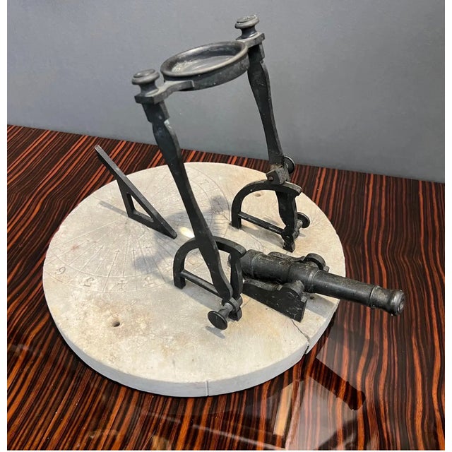 19th Century Solar Signal Cannon on Marble Sundial For Sale - Image 4 of 8