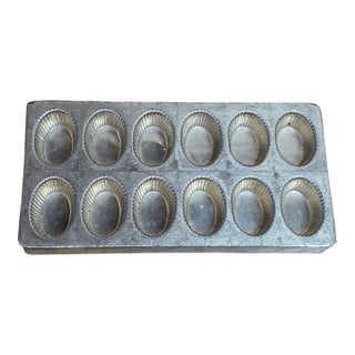 Antique French Nickel-Plated 12-Cavity Pastry Mold For Sale