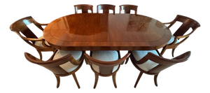 Baker Furniture Palladian Collection Neoclassic Style Extension Dining Table With 8 Chairs