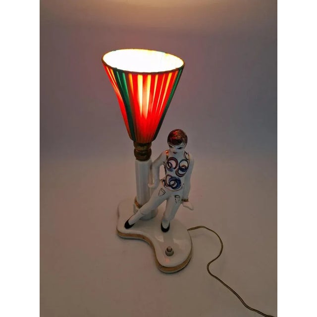 1950s Polish Ceramic Bedside Lamp, 1950s For Sale - Image 5 of 11