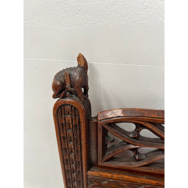 Gothic-Style Walnut Lounge Chairs, 19th Century, Set of 2 For Sale - Image 12 of 16