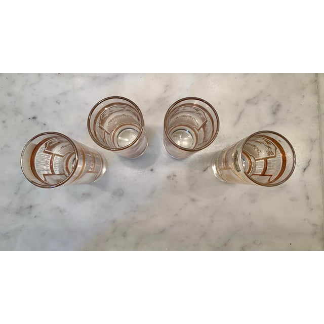 Metal “Elvis Presley” Mid 20th Century Culver 22k Gold Shot Glasses – Graceland Provenance for Palm Beach Regency, Retro Decor - Set of 4 - See Pics! For Sale - Image 7 of 9