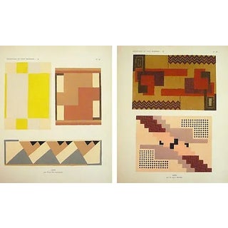 Paris Art Deco Carpet Design Sheets - A Pair For Sale