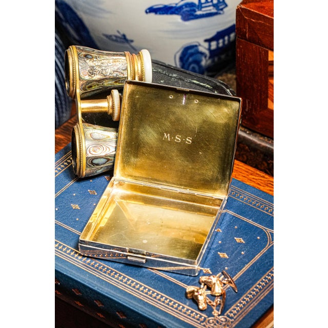 1920s 1920s Exquisite Art Deco Tiffany & Co. Antique Sterling Silver Jewelry Case Box Ruby 14k Gold Accents For Sale - Image 5 of 17