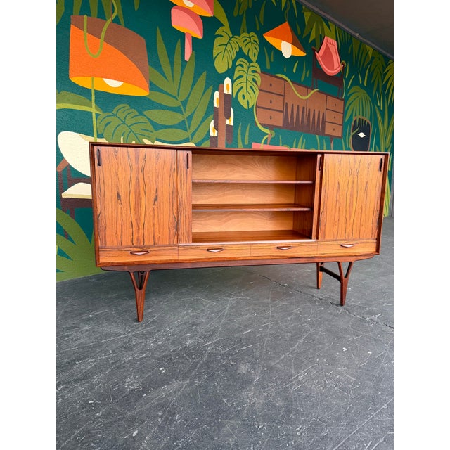 Wood Mid Century Danish Rosewood Highboard Attr. To Kurt Ostervig For Sale - Image 7 of 14