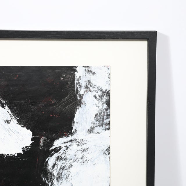 Mid-Century Modern Mid-Century "Dakota Series" B&w Abstract Acrylic on Paper by Harry Bertschmann For Sale - Image 3 of 10